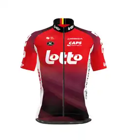 Decathlon Vermarc Lotto 2025 Fietsshirt korte mouw SP.L aero Heren Rood aanbieding