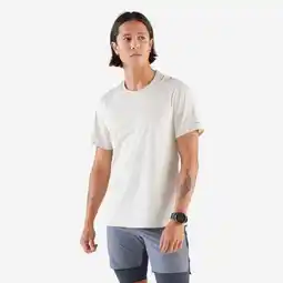 Decathlon Hardloop T-shirt voor lange afstanden heren Run 900 Ultra beige aanbieding