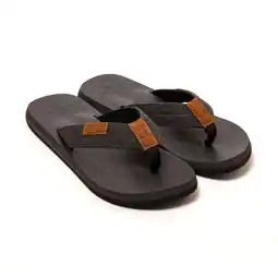 Decathlon Strand slippers voor heren Brasileras Zwart met rubberen zool aanbieding