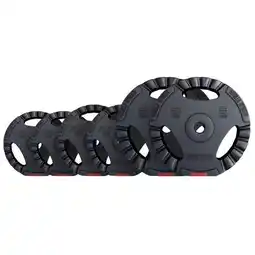 Decathlon Halterschijven Set 17,5 kg Gripper Kunststof - 30 mm - 2x1,25 2x2,5 2x5 kg aanbieding
