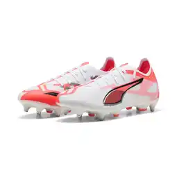 Decathlon ULTRA 5 MATCH MxSG voetbalschoenen PUMA White Black Glowing Red aanbieding