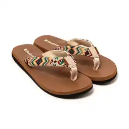 Decathlon Strand slippers voor dames Brasileras Beige met rubberen zool aanbieding