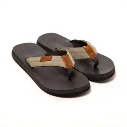 Decathlon Strand slippers voor heren Brasileras Groen met rubberen zool aanbieding
