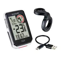 Decathlon Fietscomputer GPS ROX 2.0 met overclamp butler stuurhouder - wit aanbieding