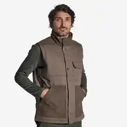Decathlon STEVIG GEWATTEERD GILET VOOR DE JACHT 500 BRUIN aanbieding