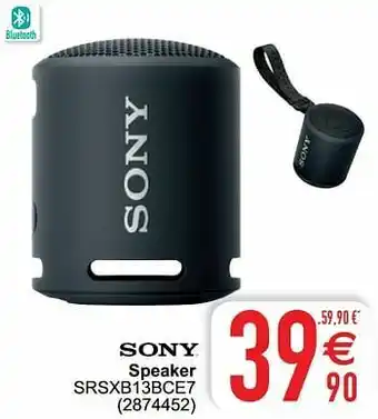 Cora Sony speaker srsxb13bce7 aanbieding
