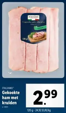 Lidl Italiamo Gekookte ham met kruiden aanbieding
