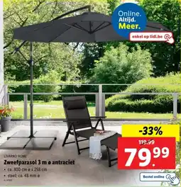 Lidl Livarno Home Zweefparasol 3 m Ø Antraciet aanbieding