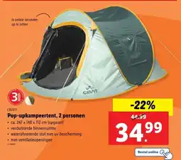 Lidl Crivit Pop-upkampeertent aanbieding