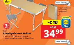 Lidl Crivit Campingtafel met 4 krukken aanbieding
