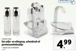 Lidl Livarno home Set azijn- en oliespray, schenktuit of parmezaanbokaaltje aanbieding