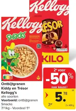 Carrefour Ontbijtgranen Kiddy en Trésor Kellogg’s aanbieding