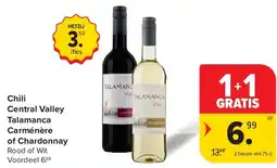 Carrefour Chili Central Valley Talamanca Carménère of Chardonnay aanbieding