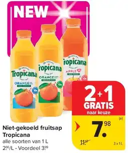 Carrefour Niet-gekoeld fruitsap Tropicana aanbieding