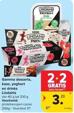 Carrefour Gamma desserts, kaas, yoghurt en drinks Lindahls aanbieding