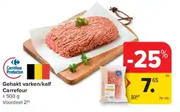 Carrefour Gehakt varken/kalf Carrefour aanbieding