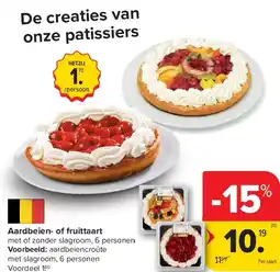 Carrefour Aardbeien- of fruittaart aanbieding