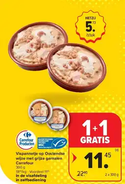 Carrefour Vispannetje op Oostendse wijze met grijze garnalen Carrefour aanbieding