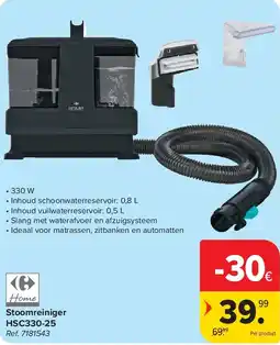 Carrefour Stoomreiniger HSC330-25 aanbieding