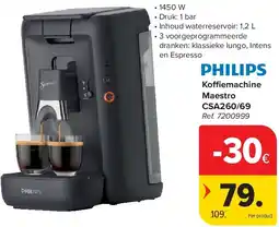 Carrefour Koffiemachine Maestro CSA260/69 aanbieding