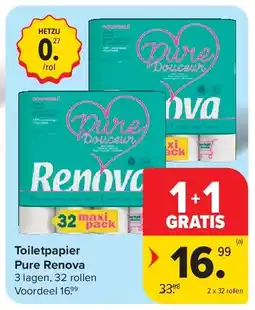 Carrefour Toiletpapier Pure Renova aanbieding