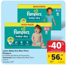 Carrefour Luiers Baby-Dry Maxi Pack Pampers aanbieding