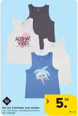 Carrefour Set van 2 tanktops voor meisjes aanbieding