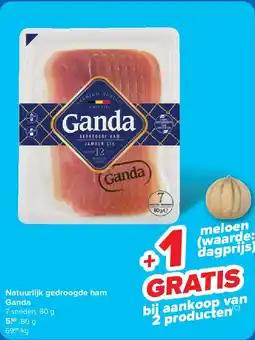 Carrefour Natuurlijk gedroogde ham Ganda aanbieding