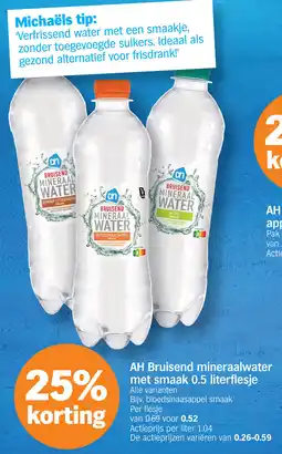 Albert Heijn AH Bruisend mineraalwater met smaak aanbieding