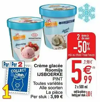 Cora Crème glacée roomijs ijsboerke pint aanbieding
