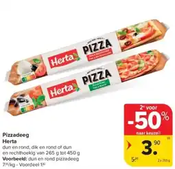 Carrefour Pizzadeeg Herta aanbieding