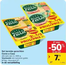 Carrefour Set bereide gerechten Come a Casa aanbieding