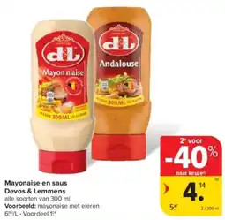 Carrefour Mayonaise en saus Devos & Lemmens aanbieding