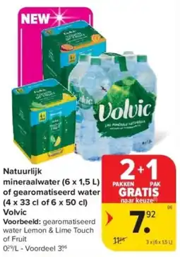 Carrefour Natuurlijk mineraalwater of gearomatiseerd water Volvic aanbieding