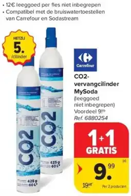 Carrefour CO2 vervangcilinder MySoda aanbieding