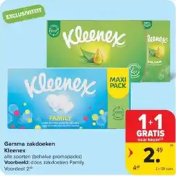 Carrefour Gamma zakdoeken Kleenex aanbieding