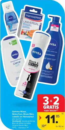 Carrefour Gamma Nivea, Nivea Sun, Nivea Men, Labello en Hansaplast aanbieding