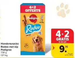 Carrefour Hondensnacks Rodeo met kip Pedigree aanbieding