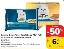 Carrefour Gamma Gold, Perle, Revelations, Mon Petit en Nature's Creations Gourmet aanbieding