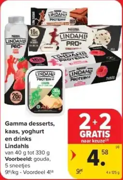 Carrefour Gamma desserts, kaas, yoghurt en drinks Lindahls aanbieding
