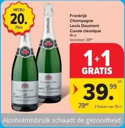 Carrefour Frankrijk Champagne Louis Daumont Cuvée classique aanbieding