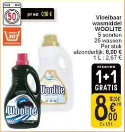 Cora Vloeibaar wasmiddel woolite aanbieding