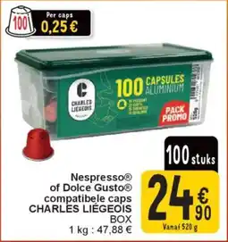 Cora Nespresso of dolce gusto compatibele caps charles liégeois aanbieding