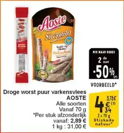 Cora Droge worst puur varkensvlees aoste aanbieding