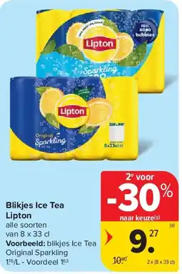 Carrefour Blikjes Ice Tea Lipton aanbieding
