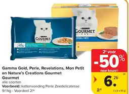 Carrefour Gamma Gold, Perle, Revelations, Mon Petit en Nature’s Creations Gourmet Gourmet aanbieding