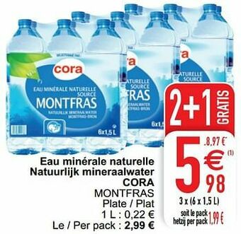 Cora Eau minérale naturelle natuurlijk mineraalwater cora montfras aanbieding