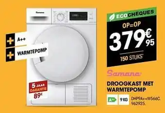 Samana droogkast met warmtepomp dhp9a++w566c