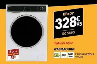 Electro Depot Sharp wasmachine es-hfh814ewc-fr aanbieding