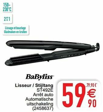 Cora Babyliss lisseur - stijltang st492e aanbieding